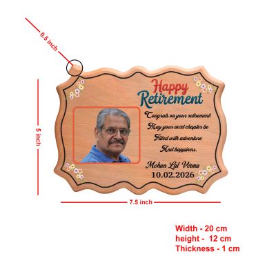 Personalized Happy Retirement Wooden Photo Frame  Home Tabletop Decor  Retirement Gifts For Teacher, Boss, Doctor, Mom & Dad | Engraved Photo Plaques